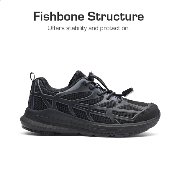 Kids’ Reinforced Toggle Running Shoes - ALL BLACK - 1