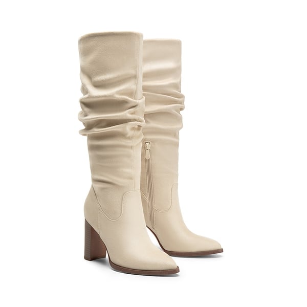 Women’s Slouchy Pointed-Toe Knee-High Boots - BEIGE - 2