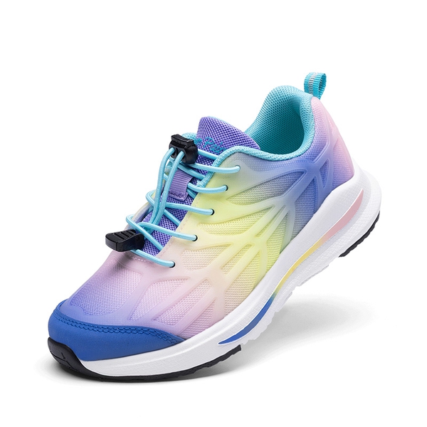 Kids’ Reinforced Toggle Running Shoes - RAINBOW -  0