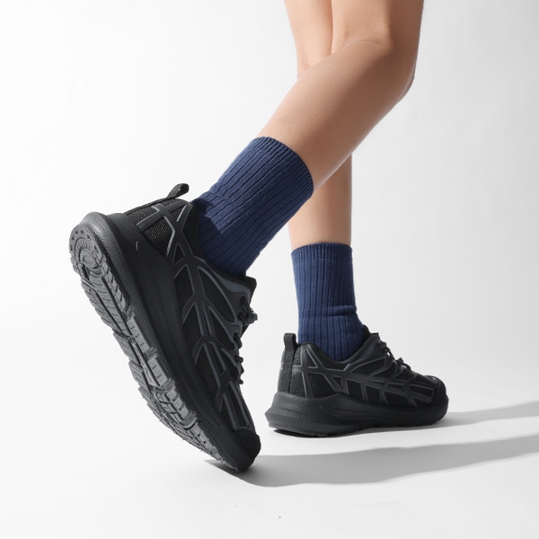 Kids’ Reinforced Toggle Running Shoes - ALL BLACK - 4