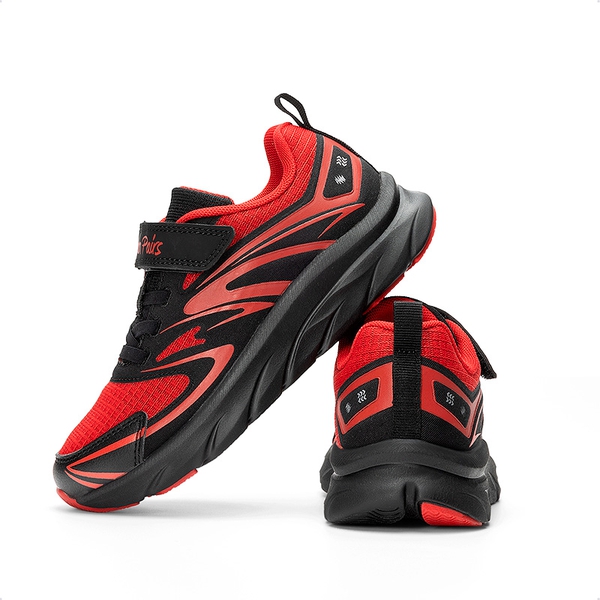 Kids’ Sporty Mesh Sneakers - RED/BLACK - 3