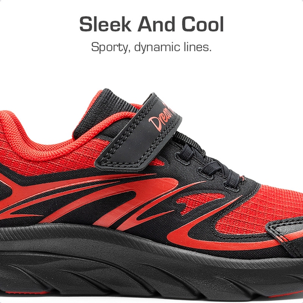 Kids’ Sporty Mesh Sneakers - RED/BLACK - 1