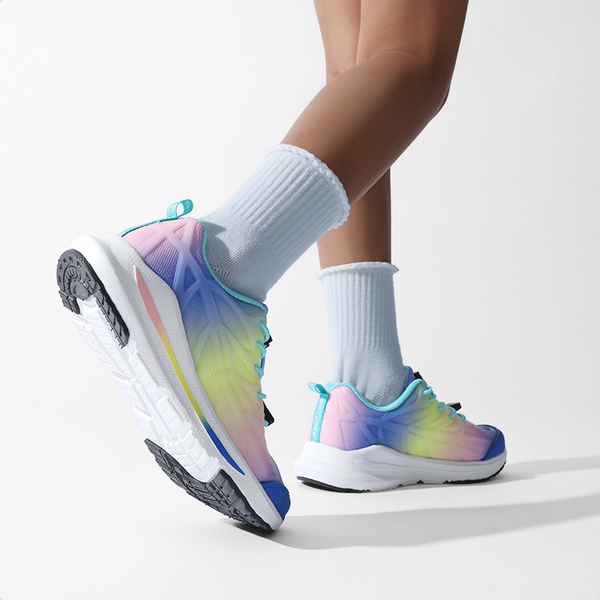 Kids’ Reinforced Toggle Running Shoes - RAINBOW - 4