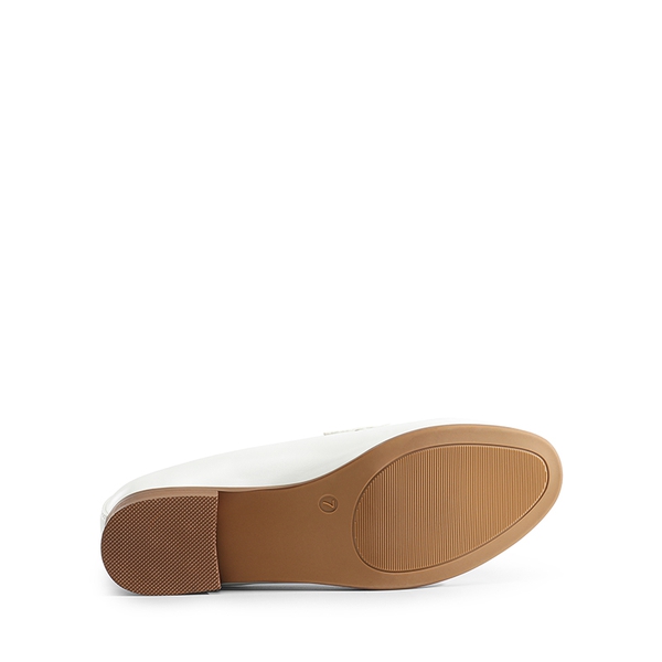 Chic Metallic Detail Loafers - WHITE-PU - 2