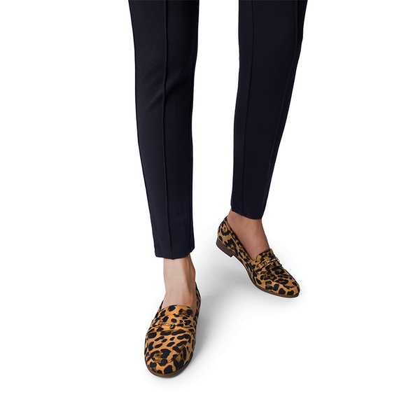 Chic Metallic Detail Loafers - LEOPARD-SUEDE - 4