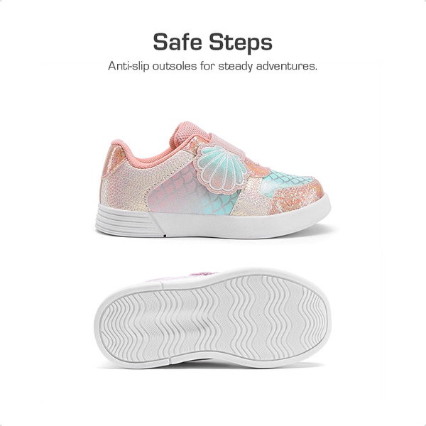 Kids’ Glitter Mermaid Sneakers - PINK/RAINBOW - 5