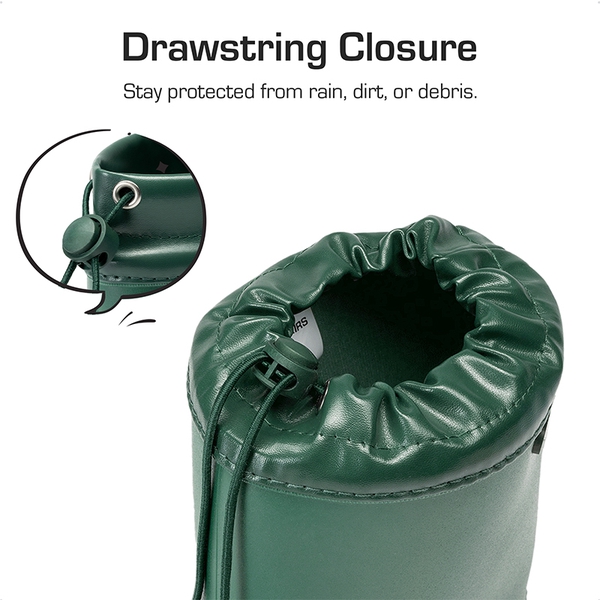 Kids’ Waterproof Drawstring Rain Boots - DARK GREEN - 3