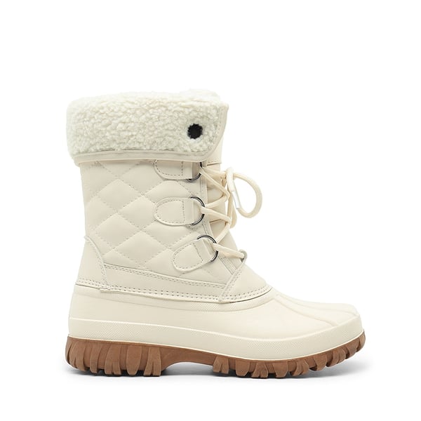 Women’s Waterproof Faux Wool Winter Boots - BEIGE - 1