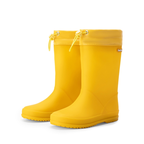 Kids’ Waterproof Drawstring Rain Boots - YELLOW -  0