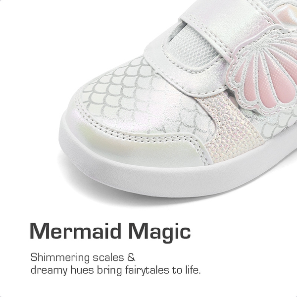 Kids’ Glitter Mermaid Sneakers - WHITE/RAINBOW - 2