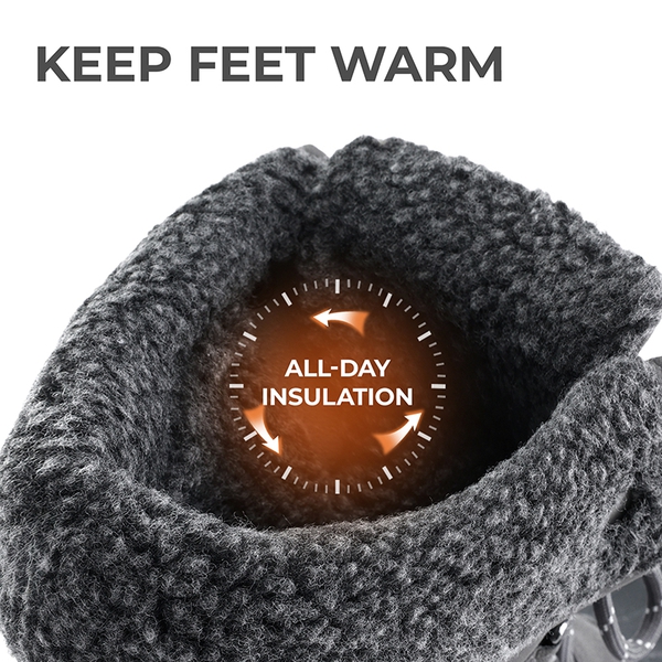 Women’s Waterproof Faux Wool Winter Boots - GREY - 4