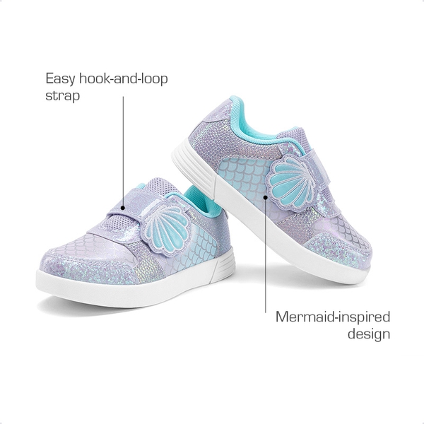 Kids’ Glitter Mermaid Sneakers - PURPLE/RAINBOW - 4