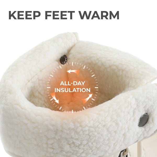 Women’s Waterproof Faux Wool Winter Boots - BEIGE - 4