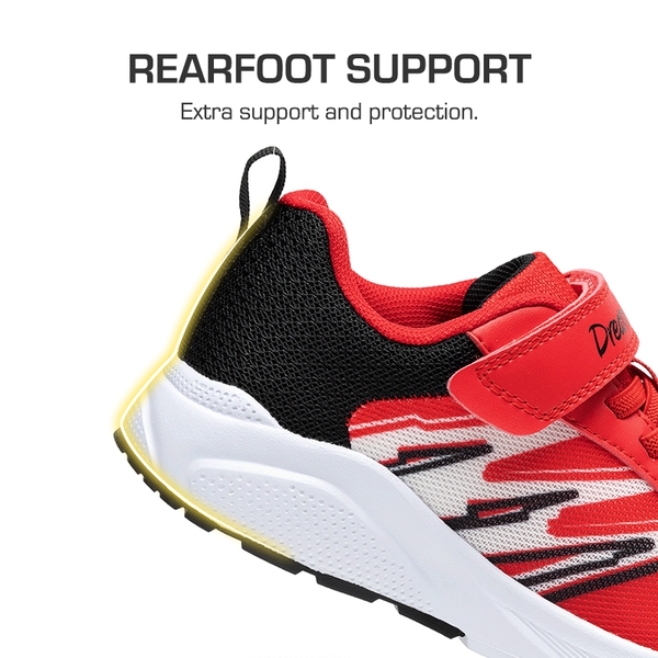 Kids’ Lightweight Reinforced Toe Sneakers - RED/BLACK - 3