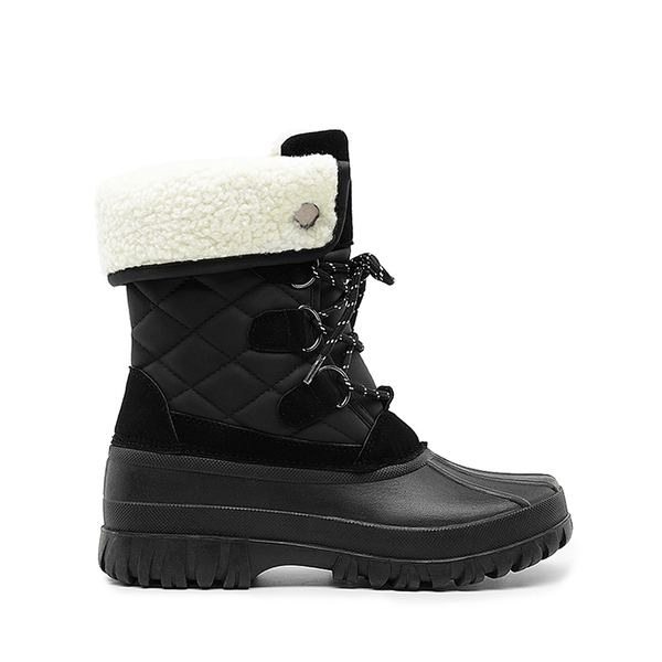 Women’s Waterproof Faux Wool Winter Boots - BLACK - 1