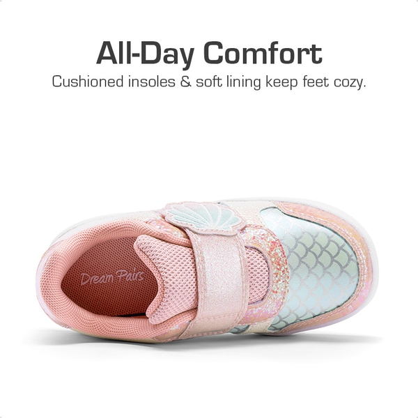 Kids’ Glitter Mermaid Sneakers - PINK/RAINBOW - 3