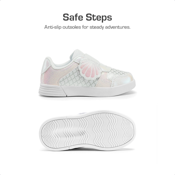 Kids’ Glitter Mermaid Sneakers - WHITE/RAINBOW - 5