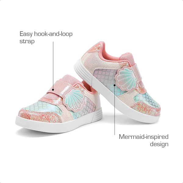 Kids’ Glitter Mermaid Sneakers - PINK/RAINBOW - 4