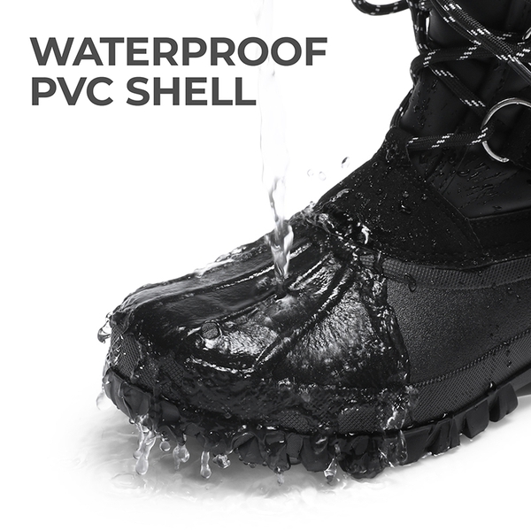 Women’s Waterproof Faux Wool Winter Boots - BLACK - 2