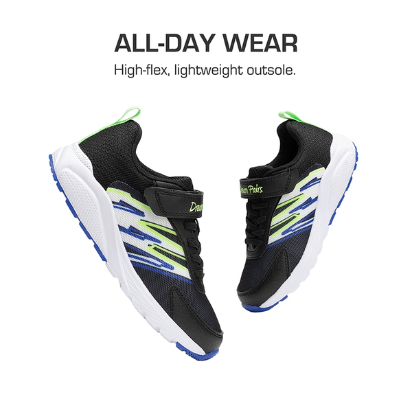 Kids’ Lightweight Reinforced Toe Sneakers - BLACK - 1