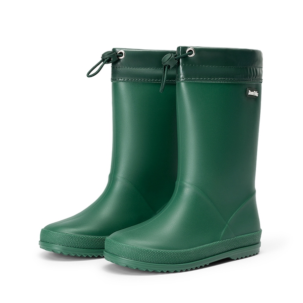 Kids’ Waterproof Drawstring Rain Boots - DARK GREEN -  0