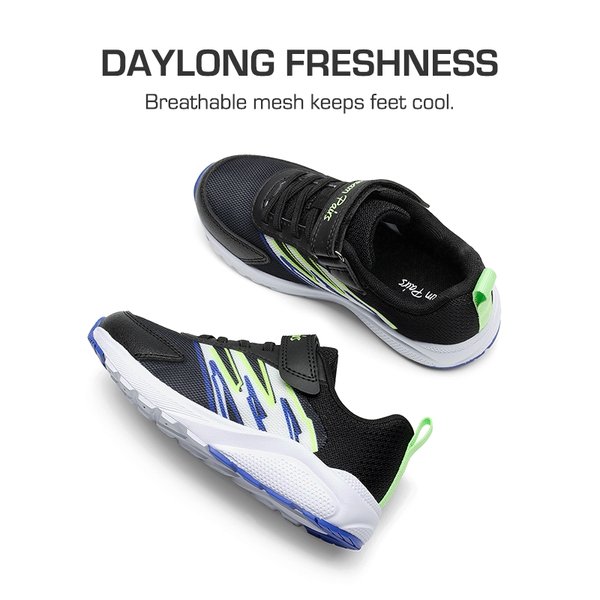 Kids’ Lightweight Reinforced Toe Sneakers - BLACK - 4
