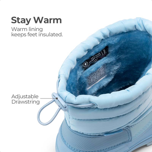 Kids’ Waterproof Slip-On Winter Snow Boots - BLUE - 2