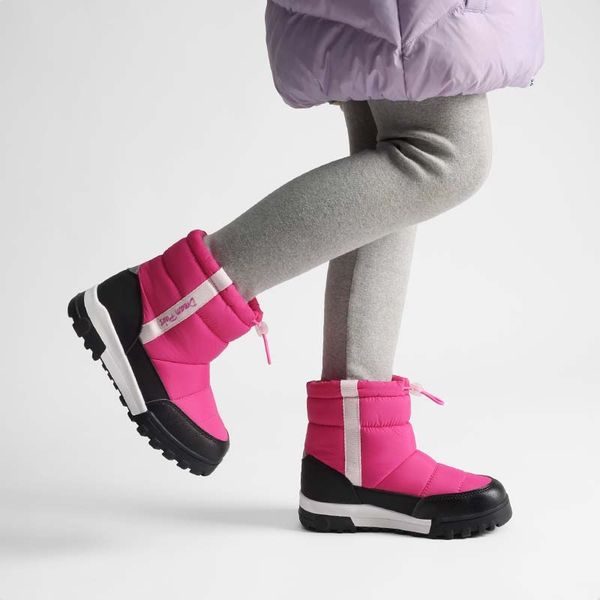 Kids’ Adjustable Drawstring Winter Snow Boots - BABY PINK - 5