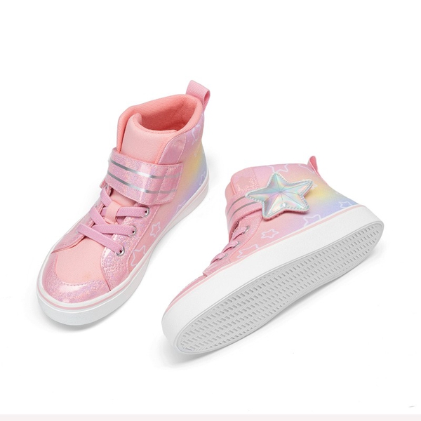 Girls’ Ombre High-Top Sneakers - RAINBOW/PINK - 5