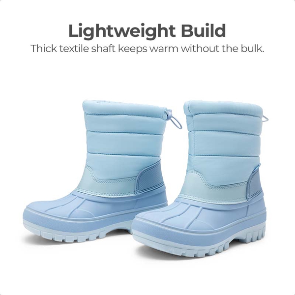 Kids’ Waterproof Slip-On Winter Snow Boots - BLUE - 4