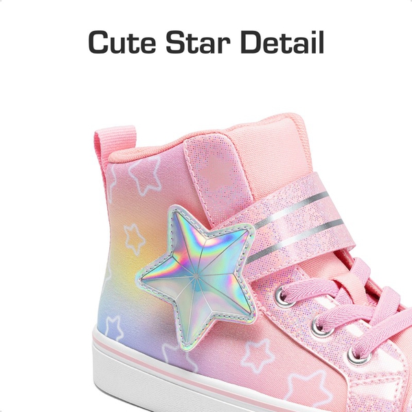 Girls’ Ombre High-Top Sneakers - RAINBOW/PINK - 1