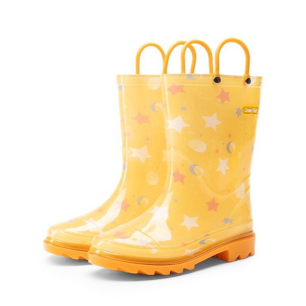 Kids’ Waterproof Handle-Top Rain Boots - ORANGE -  0