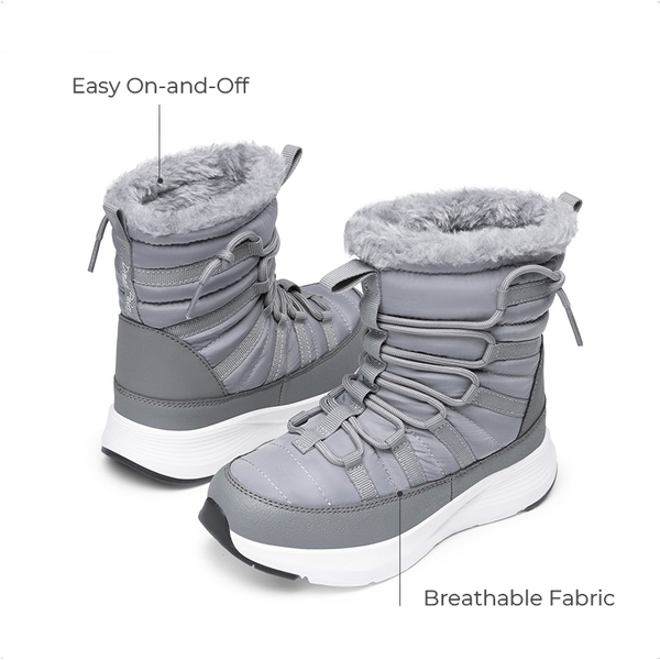 Kids’ Faux Fur Winter Snow Boots - GREY - 4