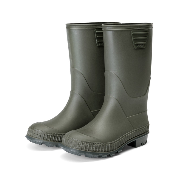 Kids’ Waterproof Slip-On Rain Boots - OLIVE -  0