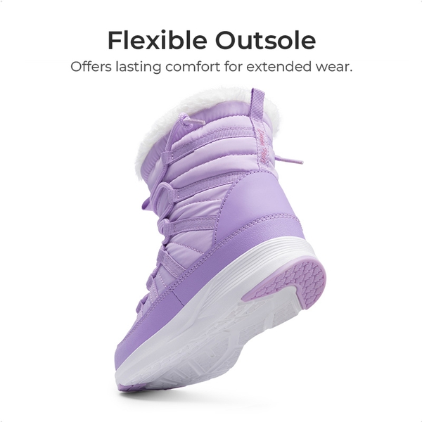 Kids’ Faux Fur Winter Snow Boots - PURPLE - 3