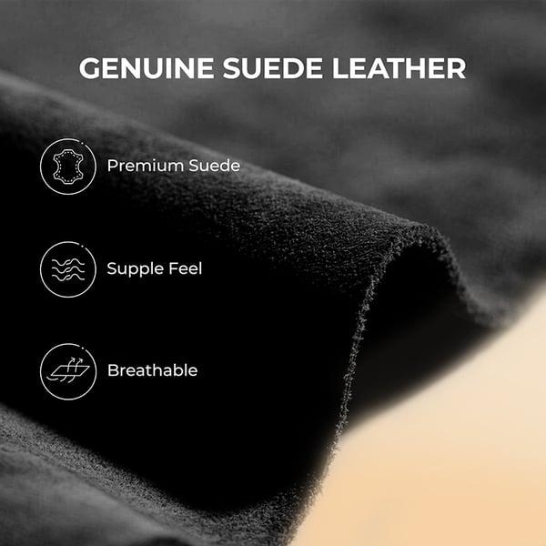 Women’s Suede Faux Fur Warm Winter Snow Boots - BLACK - 3