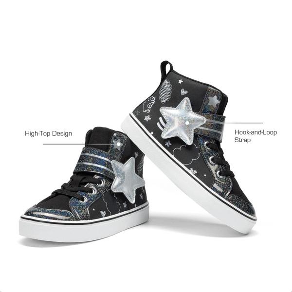 Girls’ Ombre High-Top Sneakers - BLACK - 2
