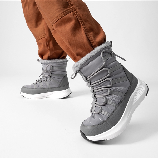 Kids’ Faux Fur Winter Snow Boots - GREY - 5