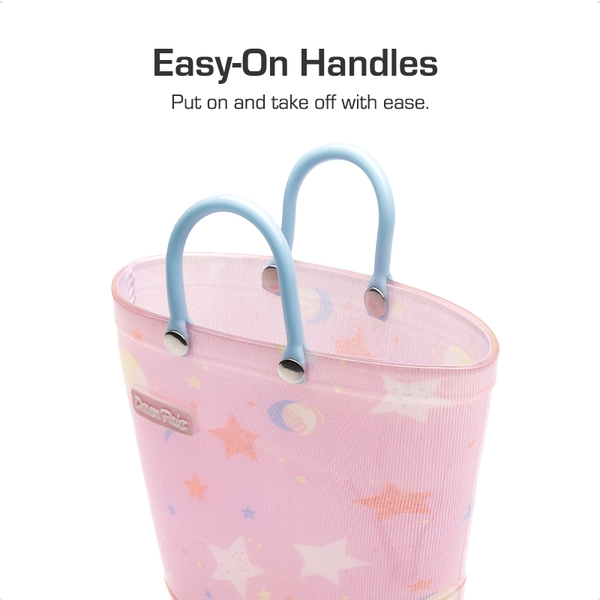 Kids’ Waterproof Handle-Top Rain Boots - PINK - 3