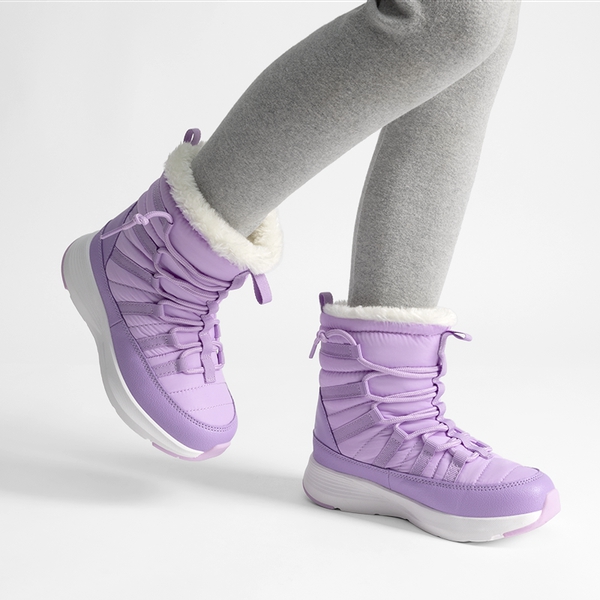 Kids’ Faux Fur Winter Snow Boots - PURPLE - 5