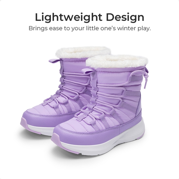 Kids’ Faux Fur Winter Snow Boots - PURPLE - 1