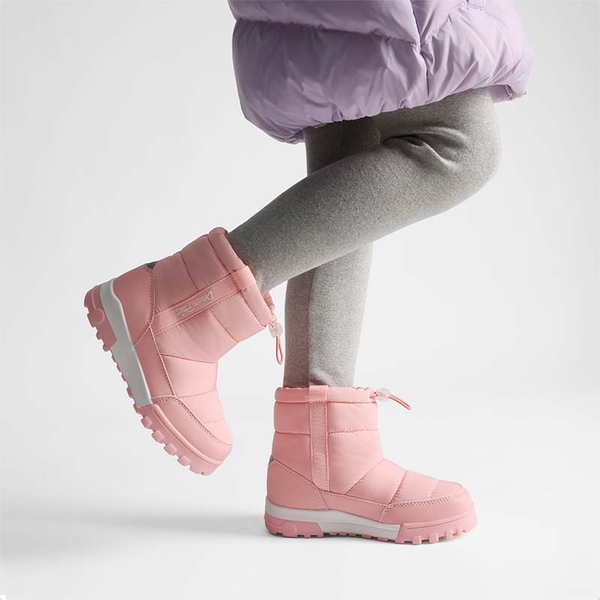 Kids’ Adjustable Drawstring Winter Snow Boots - PINK - 5