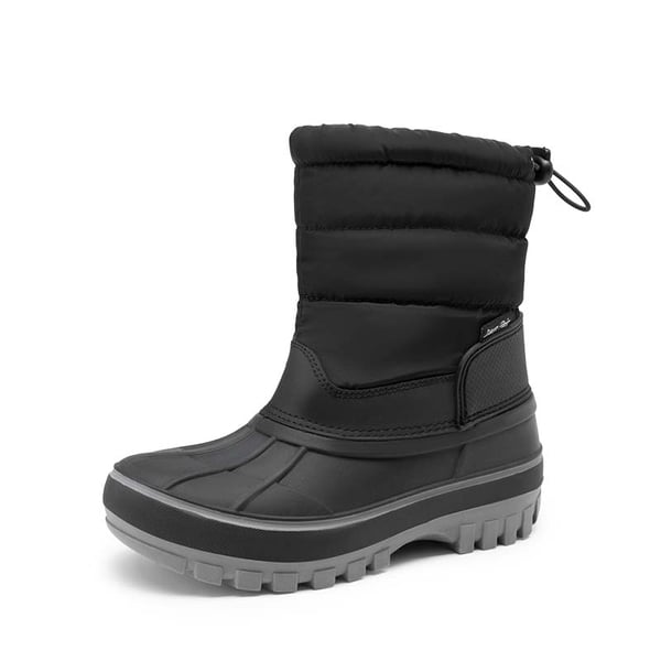 Kids’ Waterproof Slip-On Winter Snow Boots - BLACK -  0