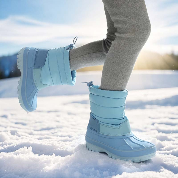 Kids’ Waterproof Slip-On Winter Snow Boots - BLUE - 5
