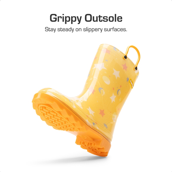 Kids’ Waterproof Handle-Top Rain Boots - ORANGE - 2