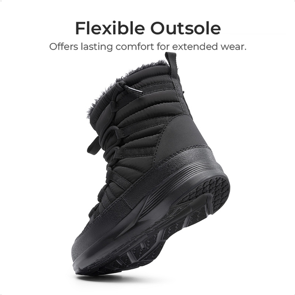 Kids’ Faux Fur Winter Snow Boots - BLACK - 3