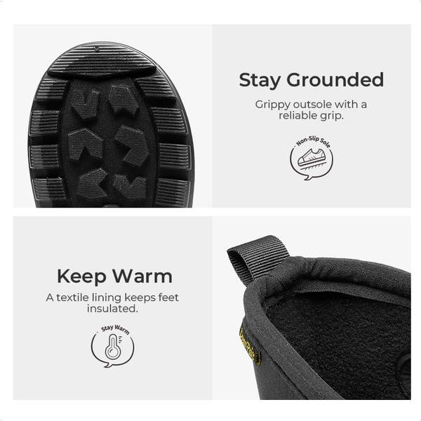 Kids’ Camo Pull-On Winter Snow Boots - BLACK - 3