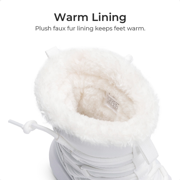 Kids’ Faux Fur Winter Snow Boots - WHITE - 2