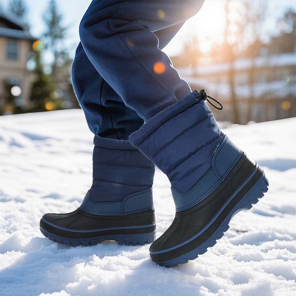 Kids’ Waterproof Slip-On Winter Snow Boots - NAVY - 5