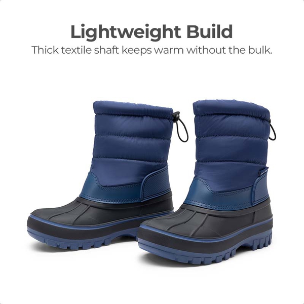 Kids’ Waterproof Slip-On Winter Snow Boots - NAVY - 4